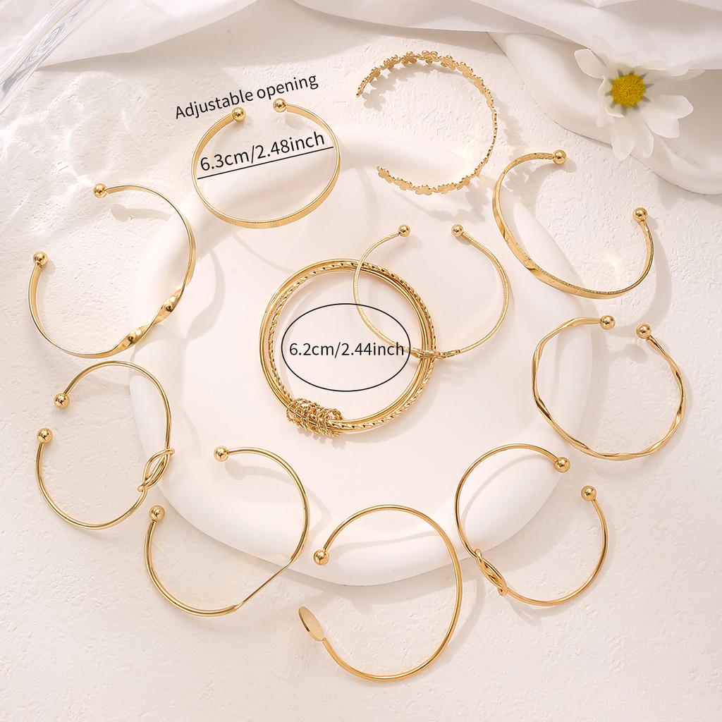 Punk Geometric Flower Knot Heart-shaped Design Bracelet Bohemian Retro Layered Open Bracelet Women's Casual Daily Party Zircon