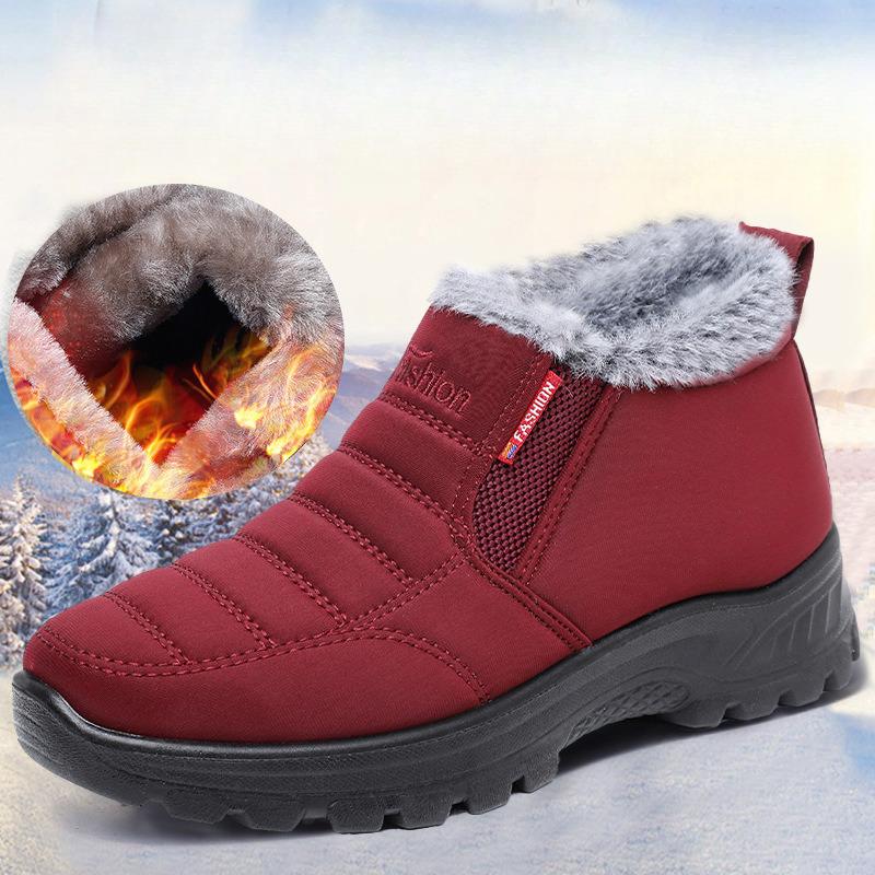 Winter Plush and Thick Mid Top Snow Boots Lightweight and Warm for Middle-aged and Elderly Mothers Cotton Shoes for Women