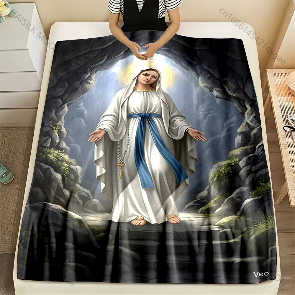 

1PC Statue in cave setting Print Blanket Warm Soft Fluffy Kids and Adult Sofa Bed Throw Blanket Outdoor Travel Camping RV 75x90cm