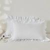 Korean-style Ruffled Edge Princess Pillowcases Stain-resistant Solid Color Sleep Pillow Cover Large Size Rectangular Pillowslip