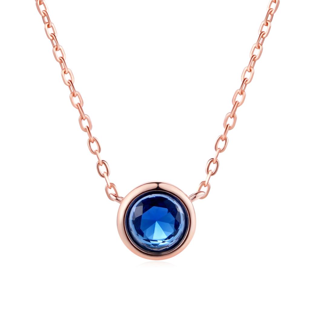 Classic Rose Gold Color Chain Necklaces For Women & Girls Beautiful Round Austrian Crystal Necklace DWN388