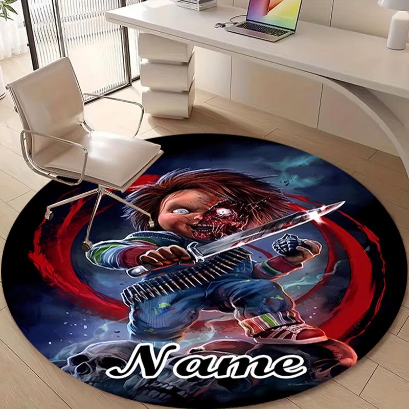 Personalized C-Chucky Round Chair Office Rug - Perfect for Mat, Office Chair & More - Ideal Gift for Birthdays and Holidays