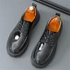 Fashion Fashoin New Men Pointed Black Silver Black Lace Up Height Increasing Casual Leather Shoes Wedding Dress Formal Flats Footwear