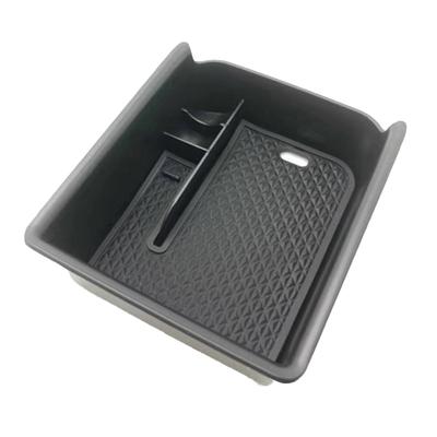 Opbergvak voor de armsteun van de Golf 8, organizer, houder, snelle installatie, vormvast ABS-materiaal, zwart.