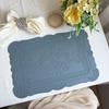 Imitation Leather Totem Dining Placemat Oil-Proof Waterproof Place Mat Retro Relief Table Mat for Kitchen Table Coffee Pad
