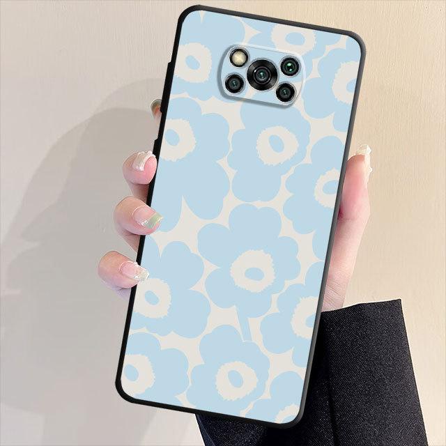Lovely Flower Phone Case For Samsung Galaxy S23 S21 S22 S20 Note 20 Ultra 10 Plus 8 9 Note20ultra S21 S22 Black Soft Cover Bag