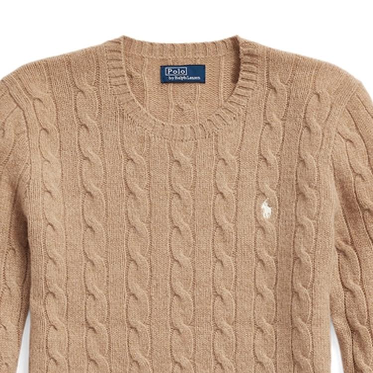Polo Ralph Lauren Solid Color Round Neck Casual Long Sleeve Knit Sweater Women sweater Brown WMPOSWENC020722-260