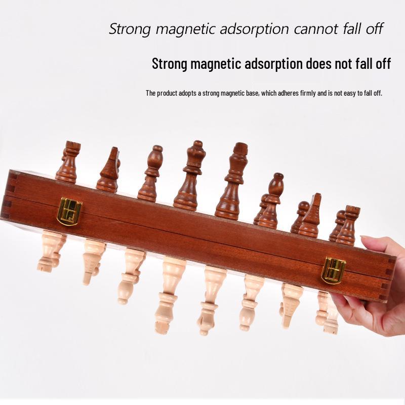 Premium Rosewood Magnetic Foldable Chess Set - High-Quality International Toy