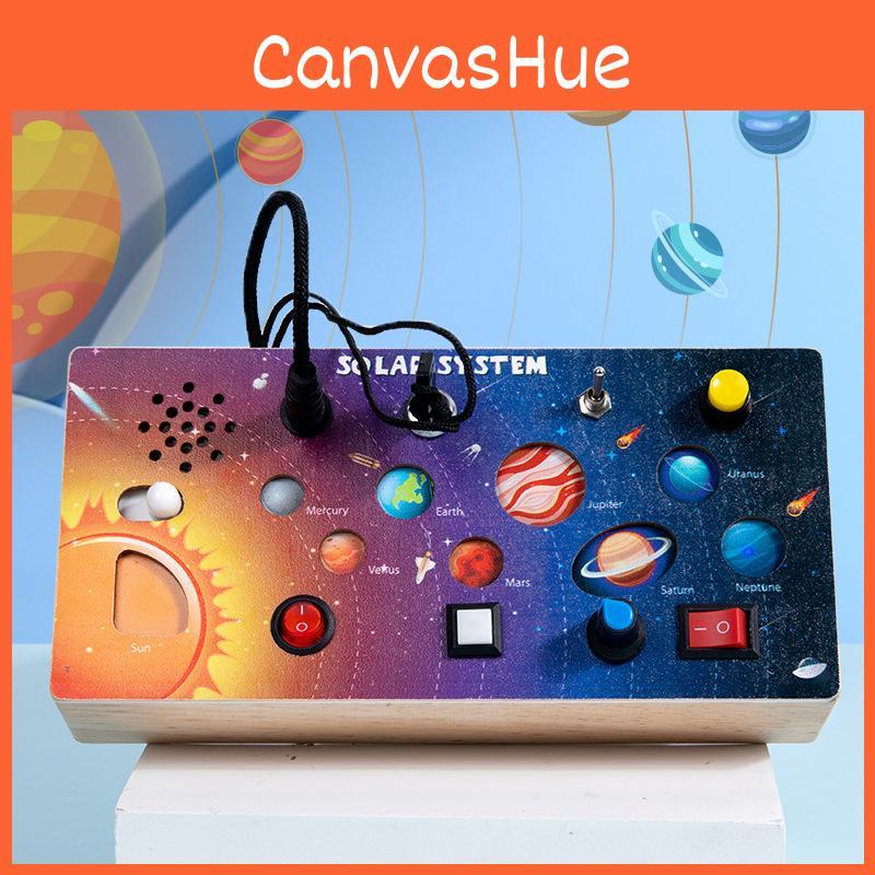 Simulate Wooden Solar System Theme Switch Game Board Children Toy Puzzle
