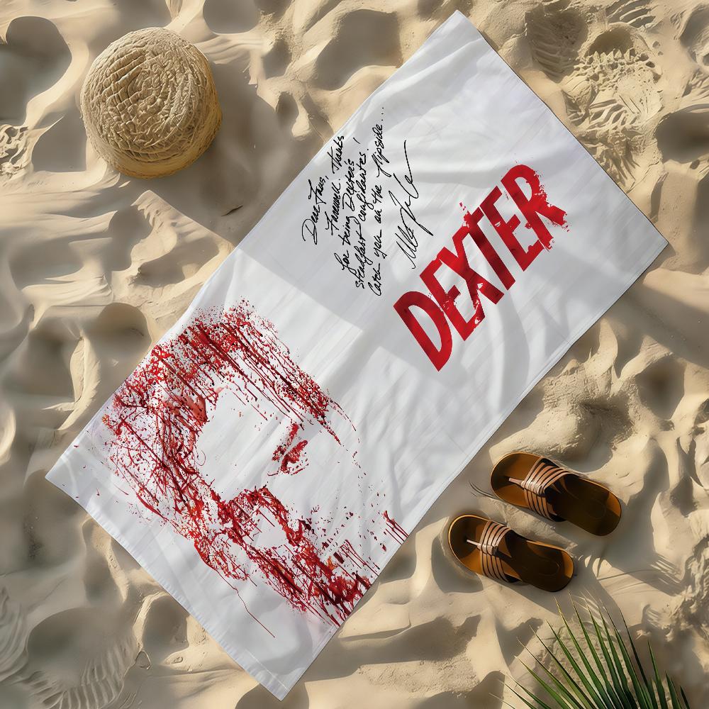 Classic TV Dexter Towel Soft Lightweight Anti-Sand Large Beach Towel Quick-Drying Bath Sports Family