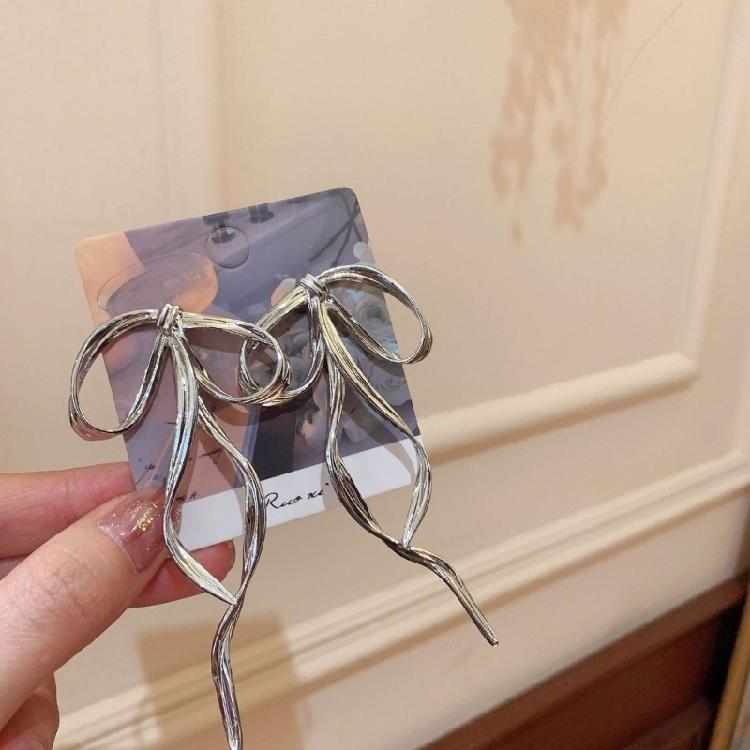 Bowknot Pendant Studs Earrings Butterfly Knot Earwears Ornament for Daily Wear