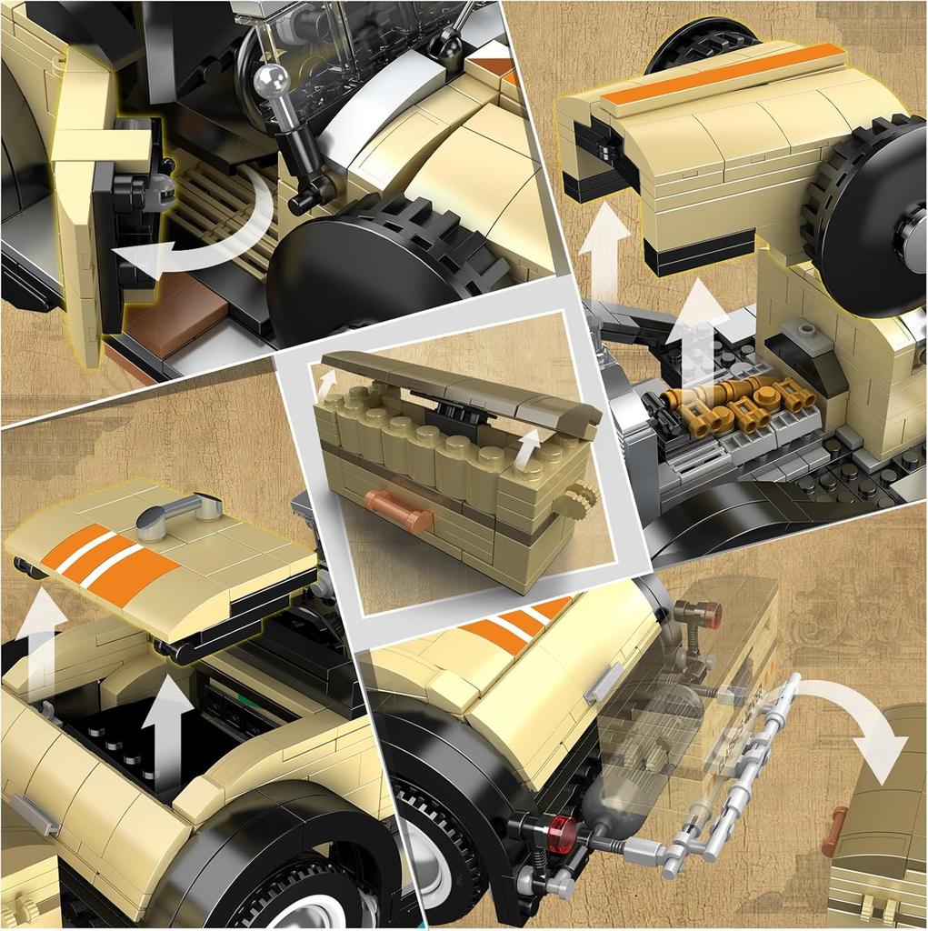 MOULD KING 10115 Technical Building Block The MOC Fantom Vintage Car Model Set Assembly Brick Toys Creative Kids Christmas Gift