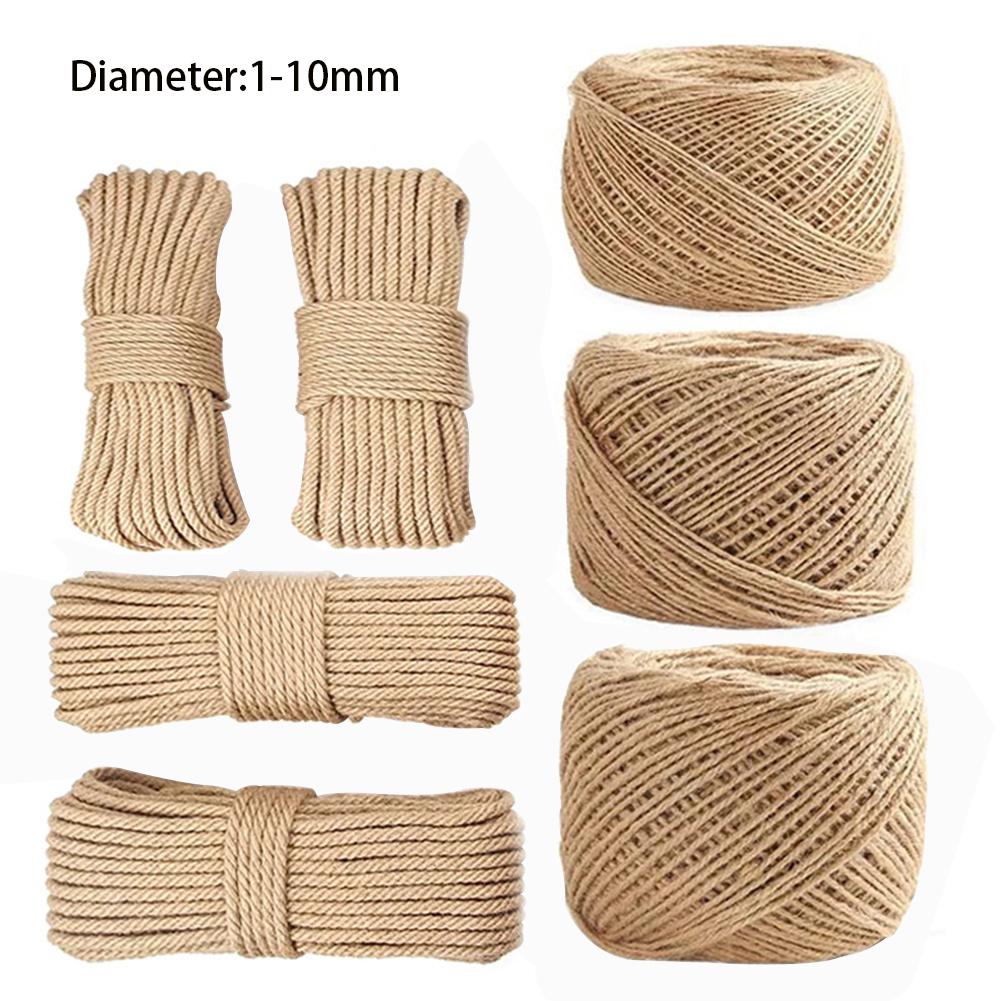 1/3/4/5/10mm Natural Jute Rope Cord, DIY Jute Cord Twine Ribbon  Hemp Rope Crafts Sewing Handwork Gift Wrap Home Decoration