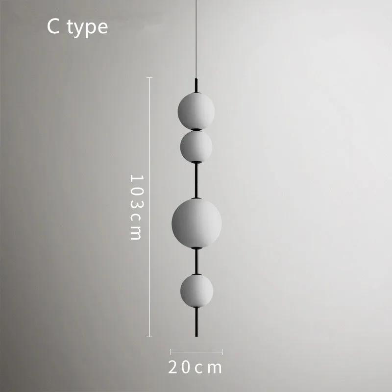Scandinavian Minimalist Modern Hotel Restaurant Cafe Bar Counter Bedroom Front Desk Glass LED Ball Chandelier Lights