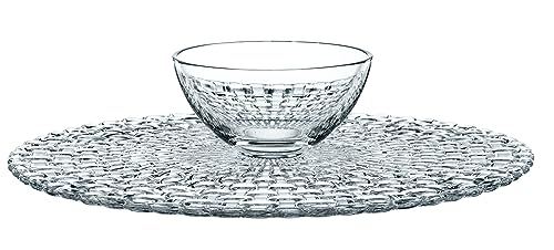 Nachtmann Clear 32cm Cake Stand with Bossa Nova Cake Plate/Chip and Dip 77809