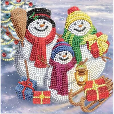 Crystal Art - Diamond Painting Card Kit 18x18cm Snowman