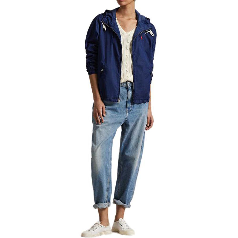 Polo Ralph Lauren Cotton Loose Fit Hooded Jacket Women Jackets Dark-Blue WMPOOTWN5A20089-410