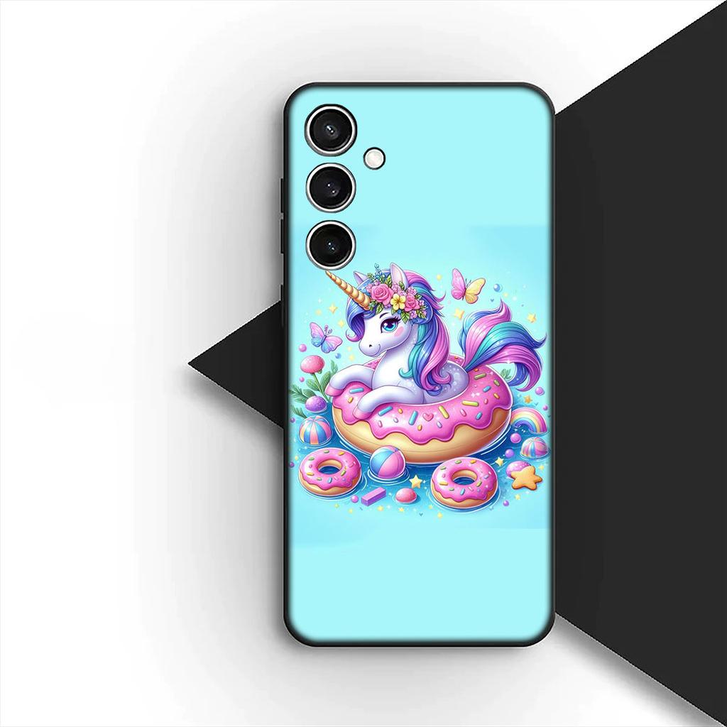 Cover for Samsung Galaxy S24 S25 S23 FE Ultra Plus S7 Edge S25+ S23+ A56 5G Casing Silicone Phone Case Unicorn Horse Wallpaper