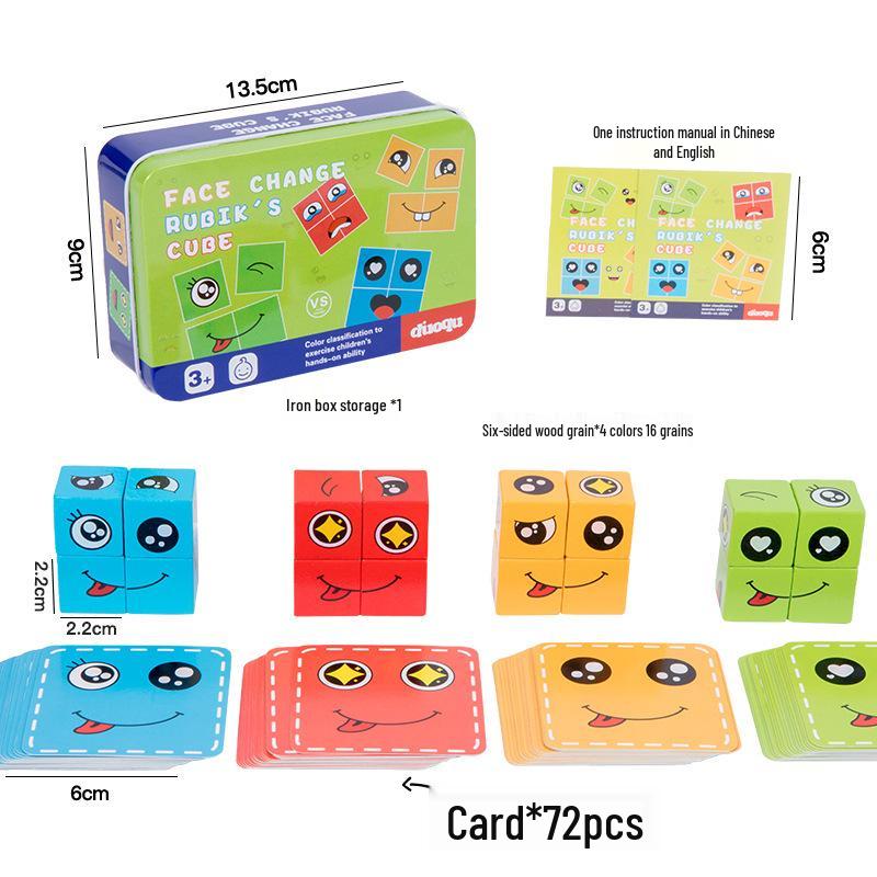 Smiley Face Magic Cube: Educational Building Blocks & Interactive Parent-Child Tabletop Game