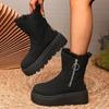 Platform Ankle Snow Boots Fur Warm Short Plush Women Shoes Trend  New Flats Chelsea Boots Designer Winter Casual Mujer Botas