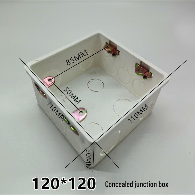 120x120 PVC Junction Box | Large Embedded Electrical Switch Box