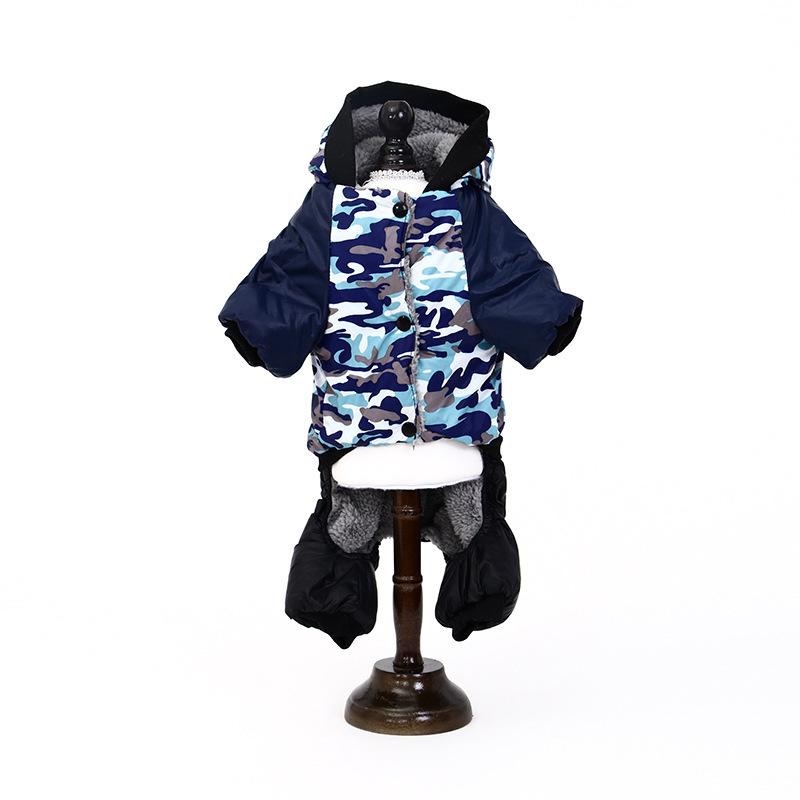 New Dog Padded Warm Camouflage Hooded Cotton Coat Small and Medium-sized Dog Casual Hooded Clothing