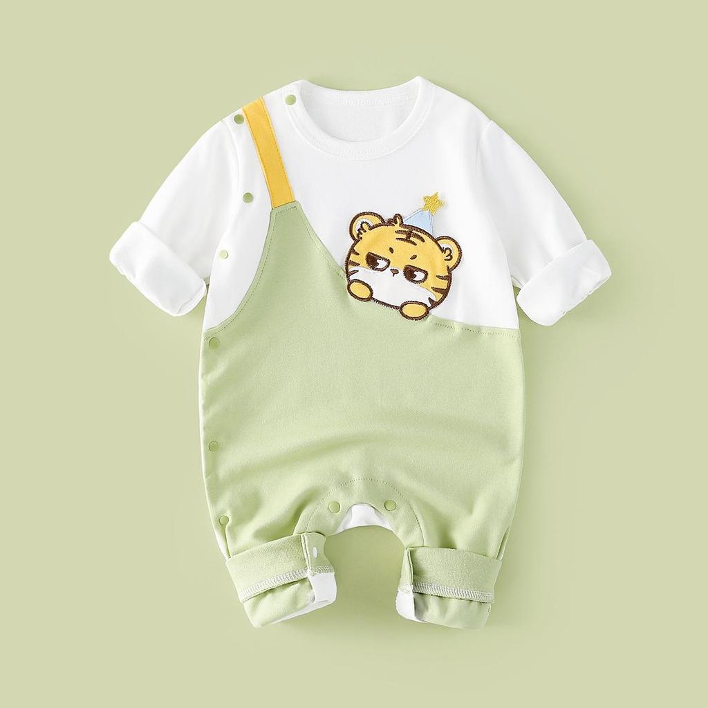 Newborn Unisex Cotton Rompers: Long Sleeve Onesies for Spring & Autumn
