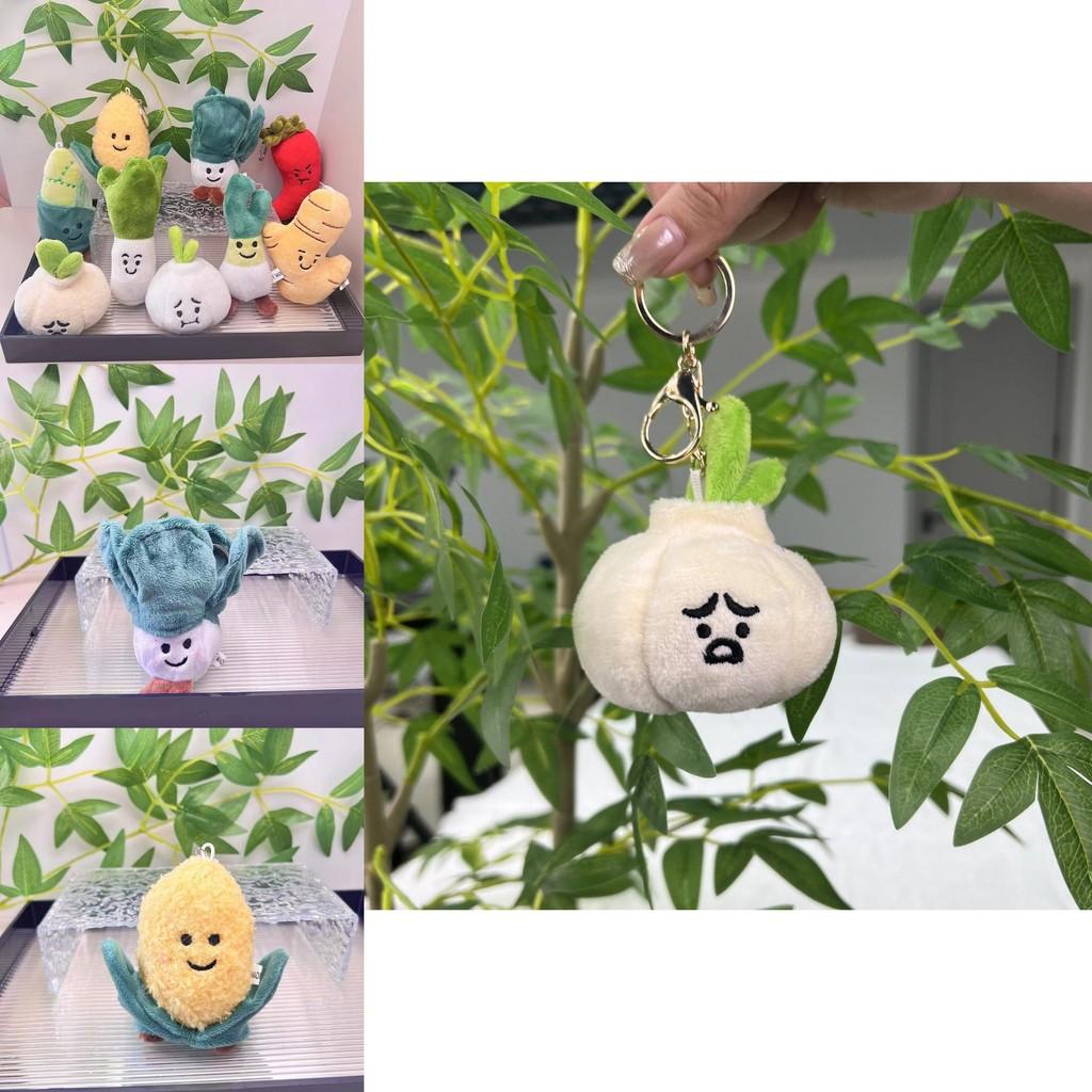 Charming Plush Vegetable Hang-on Keychains Featuring Lovable Garlic Onion Pepper And More