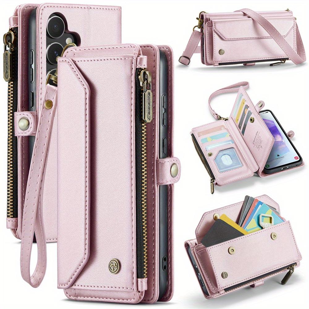 for Samsung Galaxy A72/A71/A56/A36/A26/A16/A15 Case Wallet RFID Blocking with 7-Card Holder,Wristlet Shoulder Strap Wallet Case