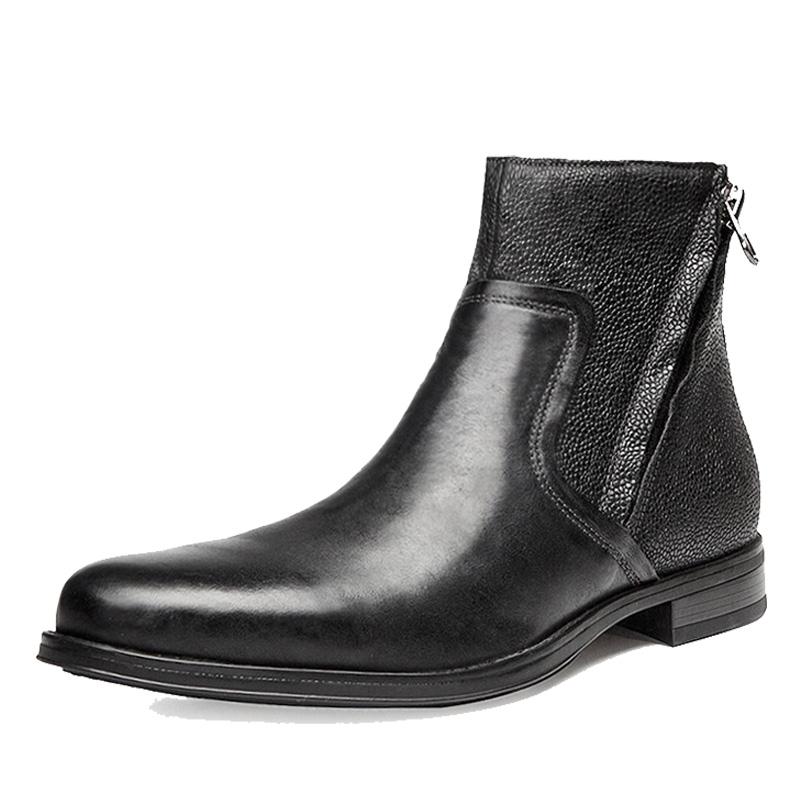 

Новые осенне-зимние ботинки Модные повседневные с квадратным носком Дизайн с двойной молнией Мужские повседневные ботинки Британские винтажные ботинки челси 45 чёрный