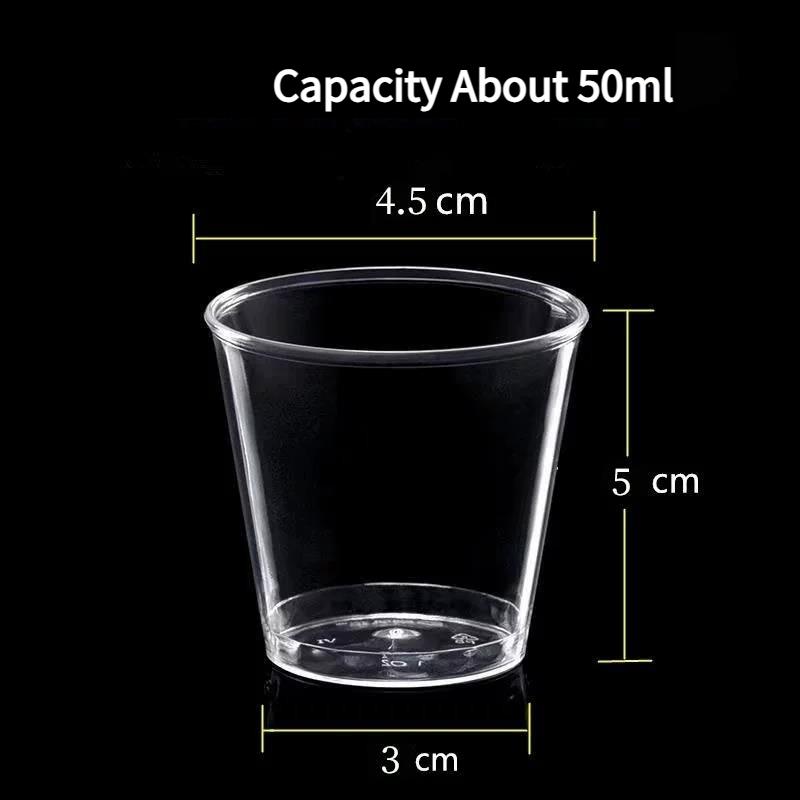 30ml Disposable Drinking Cup 50ml Mini Transparent Plastic Cups Wedding Birthday Party Drink Cup Wine Glass 100ml High-temperature Resistant Water Cup