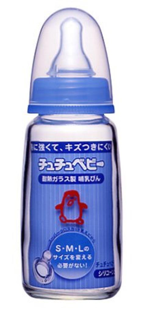 Chuchu Baby Glass Baby with Silicone Nipple Heat-Resistant Bottle, 150ml,