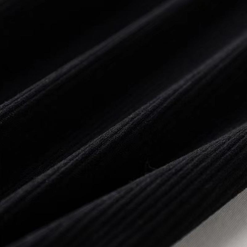 Women's Solid Elastic Waist Corduroy Wide Leg Pants Casual Sports Long Plush Trousers