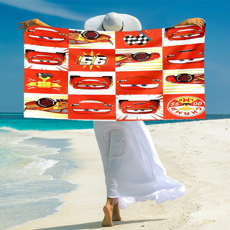 Lightning McQueen Beach Towel Outdoor Camping Beach Towel for Vacation Swim Outdoor Pool Absorbent Bath Towel