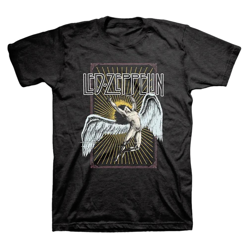 Rock Band Led Zeppelin T-Shirt Herren und Damen Sommer Gothic Y2K Kleidung Mode Retro Rundhals Kurzarm Top Streetwear