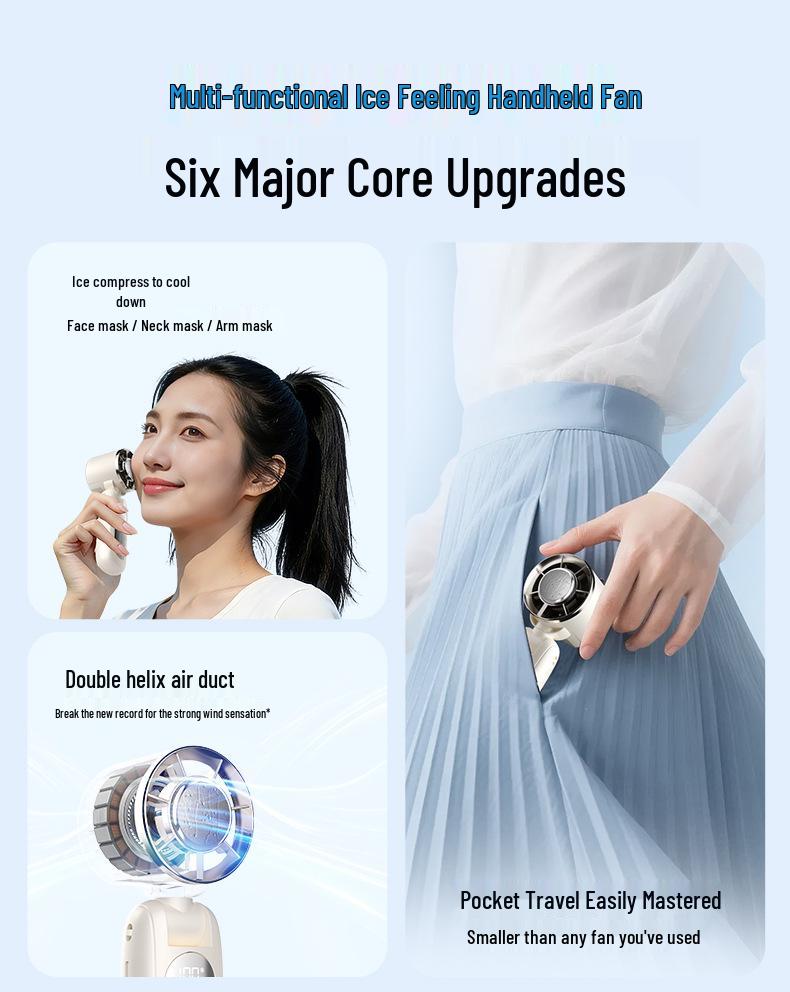 Rechargeable Foldable Mini Handheld High-Speed Cooling Fan