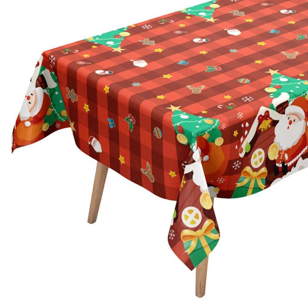 Disposable Christmas Tablecloth Bronzing Table Cover Disposable Tablecloths  New Year Party