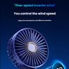 Handheld Mini Fan Portable USB Fan Foldable Desktop Neck-Hanging Outdoor Large Capacity Small Fan with Smart Digital Display Deep Sea Blue