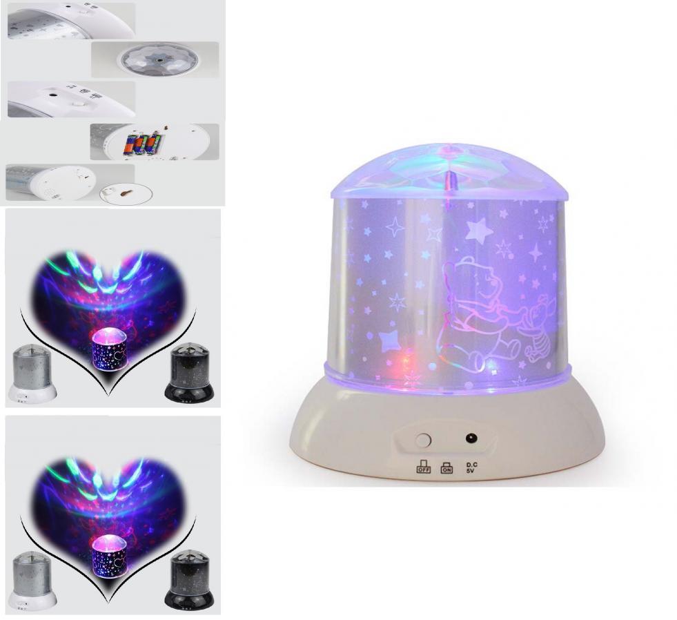 Kitty Kids Hello Bedroom Dream Colored Rotaing Projection Multifunction  Lamp