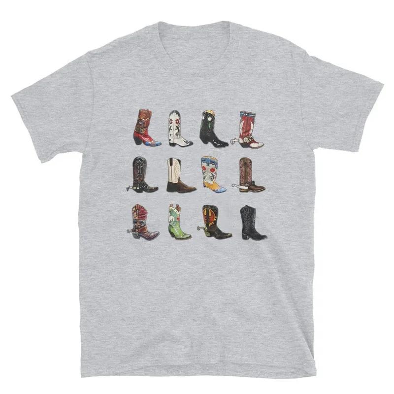 

Boot Western TShirt Women Summer Loose Vintage Boho Texas T Shirt Cowgirl Cowboy Cute Graphic Tees Hippie Tshirts Retro S