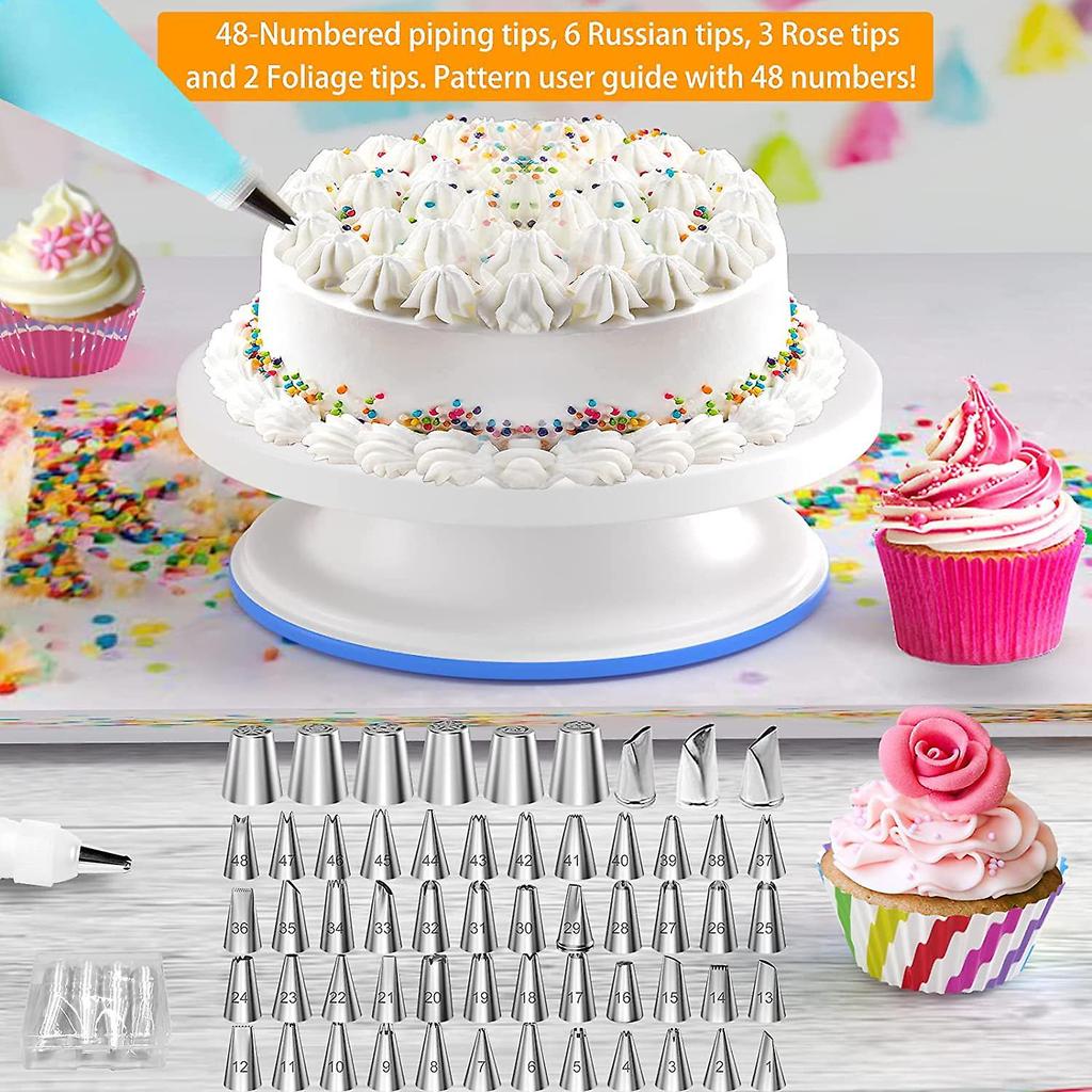 527 Piece Cake Decorating Supplies Set Turntable Baking Tool Set Cupcake Kitchen