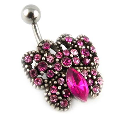 [D9230] - Body Piercing 'Butterfly Treasure' Pink