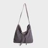 Plain Easy Corduroy Suede Reversible Shoulder Bag - Gray