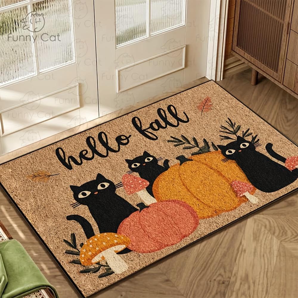 

VIKAMA Cartoon Black Cat Pattern Welcome Mat Outdoor Carpet Doormat Rug For Bedroom Living Room Carpet Washable Home Decoration 40X60CM (1.3X2FT