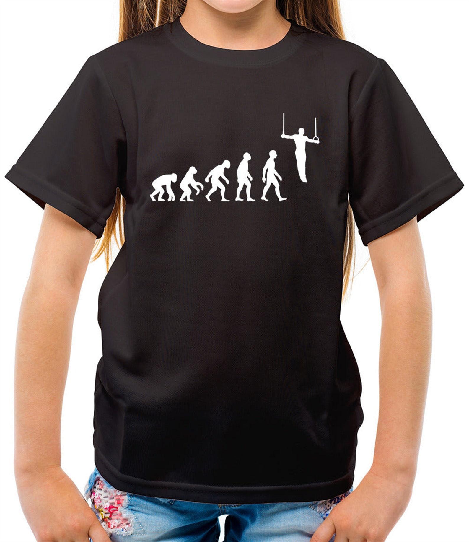 Evolution Of Man Rings - Childrens / Kids Crewneck T-Shirt 4XL