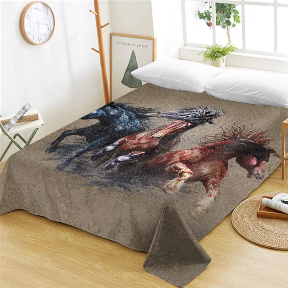 Rosa Flamingos Spannbettlaken 3D Tier Bettlaken Wildtier Bettwäsche King Queen Size Polyester Bettlaken Aquarell Bettdecke