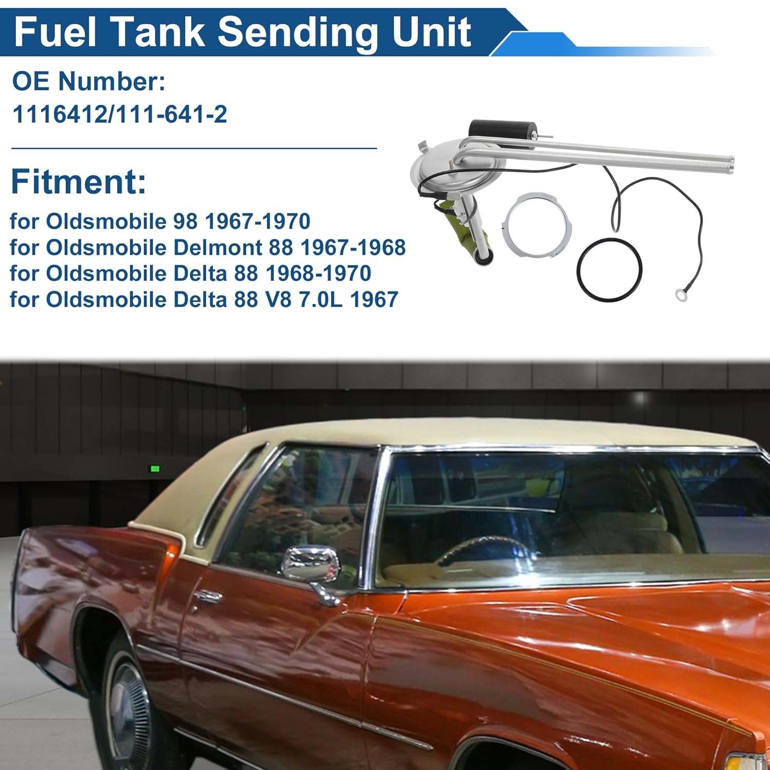 

Fuel Level Sending Unit Module for Oldsmobile 98 1967-1970 Fuel Sender and Hanger Assembly No.1116412/111-641-2