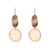 Women Geometric Long Oval Eardrop with Stylish Shell Ear Stud