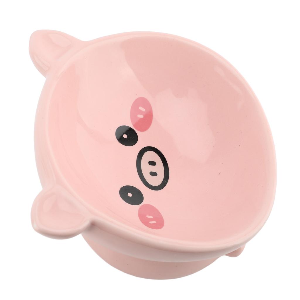Cat Food Bowl Elevated for Dog Ceramic Cute Cartoon Animal Piggy Shape Tip Proof Home Multifunctiona