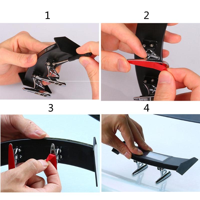 Adjustable Solar LED Rear Spoiler Wing Racing Flashing Lamp Air Deflector Decor